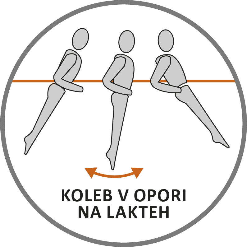 Koleb v opori na lakteh